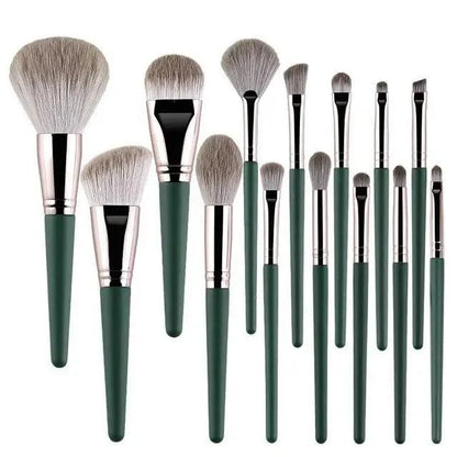 Super Quality 14Pcs Makeup Brushes Set Cosmetic Foundation Powder Blush Eye Shadow Lip Blend Wooden Make Up Brush Tool Kit