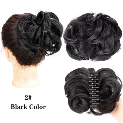 Synthetic Women's Hair Bun Bands Short Curly Chignon Hairpins Claw In Hairpieces for Fake False Hair Scrunchy Black Brown Wigs For Black Women Cosplay Wigs For Women