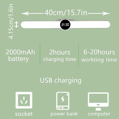 Table Lamp Table Clock USB Lamp Magnetic Led Desk Lamp Study Office Light Rechargeable Bedroom Bedside Children Lamp Decorative Table Lamp Cute Study Lamps for Bedroom Décor