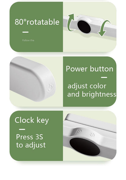 Table Lamp Table Clock USB Lamp Magnetic Led Desk Lamp Study Office Light Rechargeable Bedroom Bedside Children Lamp Decorative Table Lamp Cute Study Lamps for Bedroom Décor