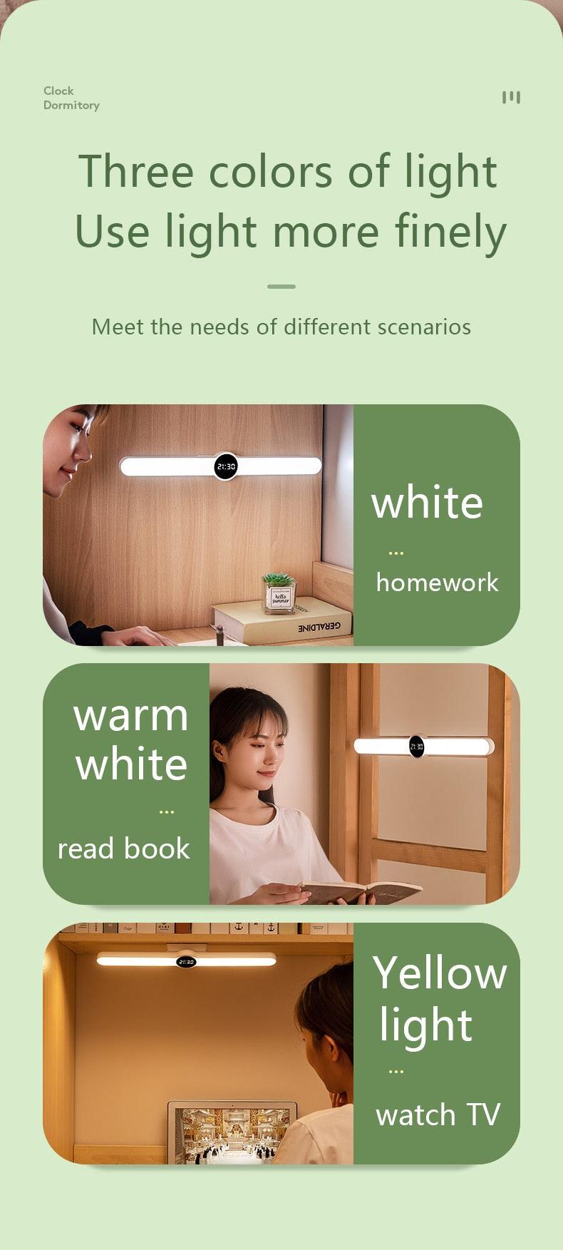 Table Lamp Table Clock USB Lamp Magnetic Led Desk Lamp Study Office Light Rechargeable Bedroom Bedside Children Lamp Decorative Table Lamp Cute Study Lamps for Bedroom Décor