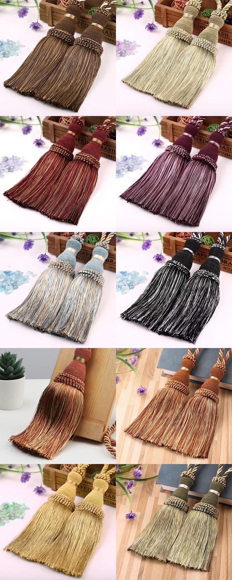 Tassel Curtain Tiebacks Home Decoration Handmade Curtain Holders Clips Hanging Balls Curtain Accessories Curtain Tie backs Curtain Handmade Tiebacks Decorative Curtain Holdbacks With Tassel