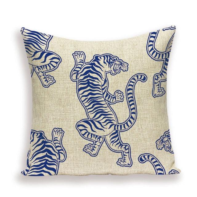 Tiger Cushion Case Autumn Jungle Home Decor Pillows Cases Leopard Printed Animal Throw Pillow Covers Decorative Pillowcase Soft Cushion Covers For Bedroom Sofa Bed Linen Pillow Covers 45X45CM
