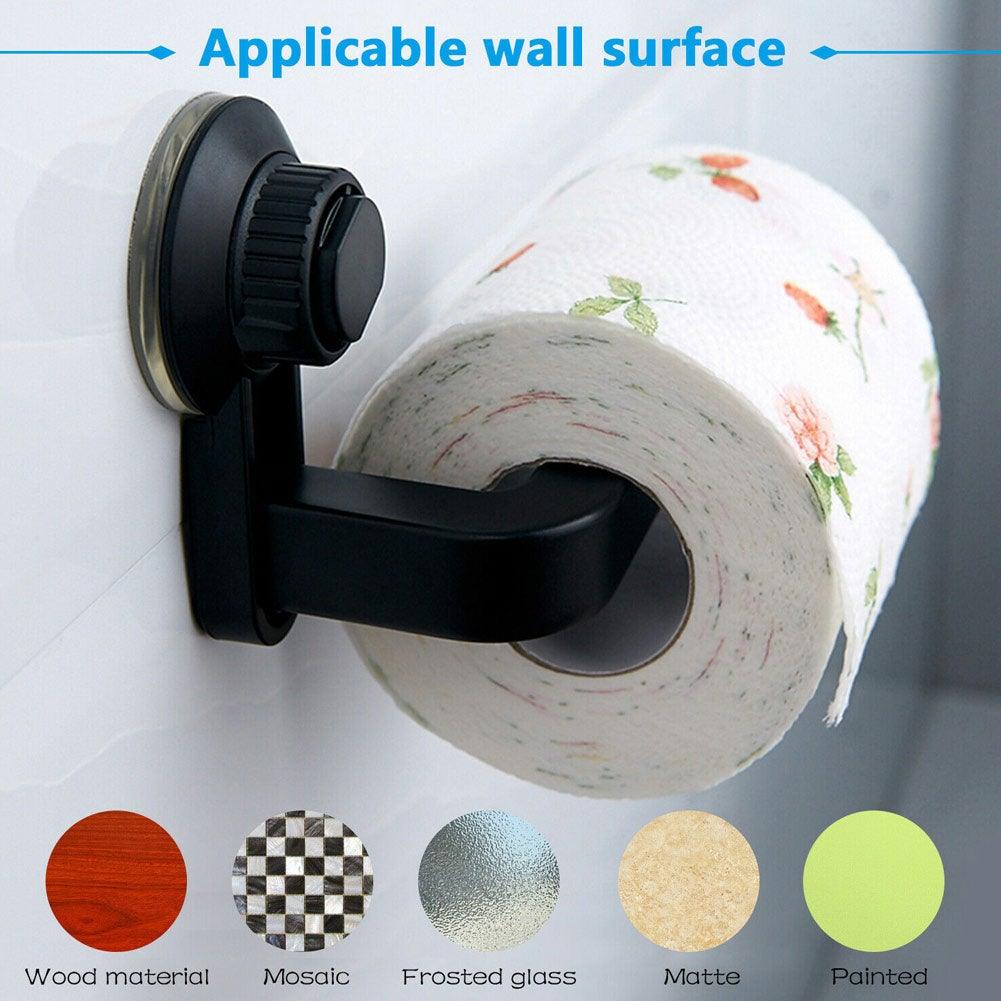 Toilet Paper Holder Super Storage Suction Cup Wall Mount Removable Rack Suction Cup Toilet Paper Holder  Wall Mount Plastic Tissue Roll Dispenser For Bathroom And Kitchen