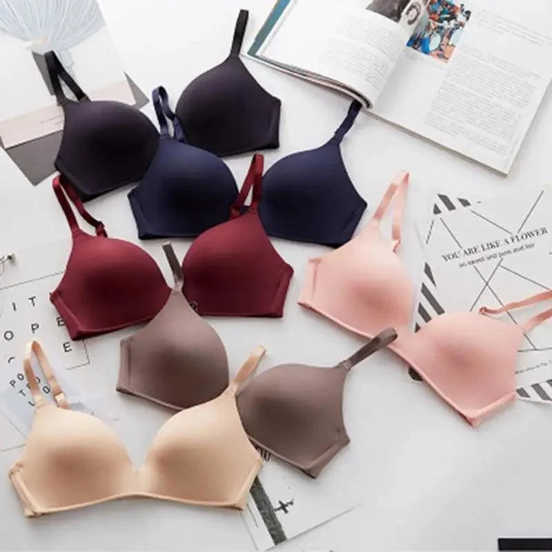Seamless Bras for Women Push Up Bra No Wire Brassiere A B Cup Underwear Bra Three Quarters 3/4 Cup Thin Soft