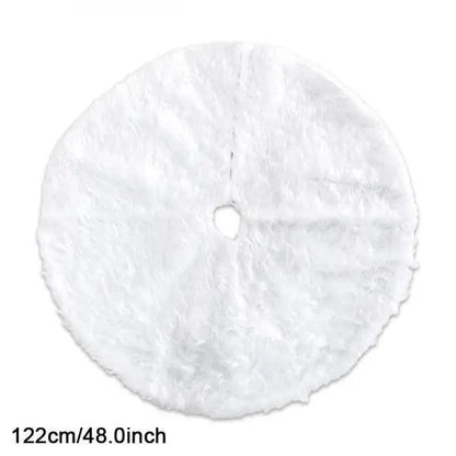 White Christmas Tree Skirt Plush Faux Fur Xmas Tree Carpet Merry Christmas Tree Decorations Ornament New Year Home Decor