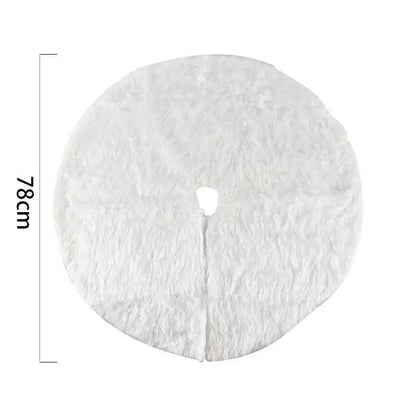 White Christmas Tree Skirt Plush Faux Fur Xmas Tree Carpet Merry Christmas Tree Decorations Ornament New Year Home Decor