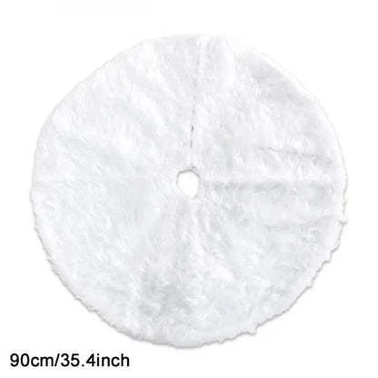 White Christmas Tree Skirt Plush Faux Fur Xmas Tree Carpet Merry Christmas Tree Decorations Ornament New Year Home Decor