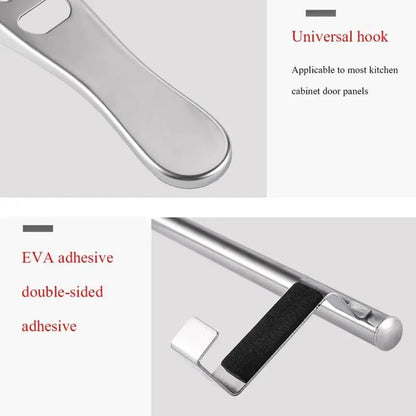 Towel Rack Over Door Towel Bar Hanging Holder Stainless Steel Bathroom Kitchen Cabinet Towel Rag Rack Shelf Hanger Tool Gadget