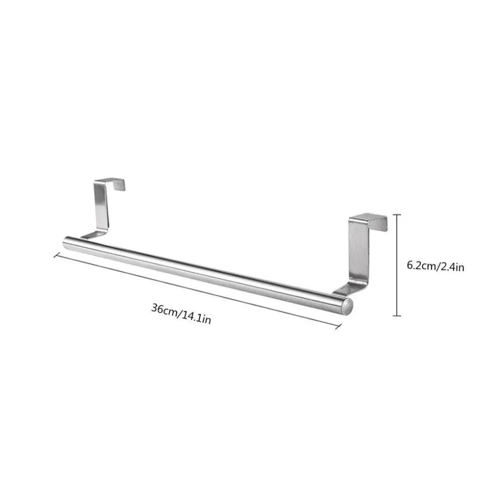 Towel Rack Over Door Towel Bar Hanging Holder Stainless Steel Bathroom Kitchen Cabinet Towel Rag Rack Shelf Hanger Tool Gadget