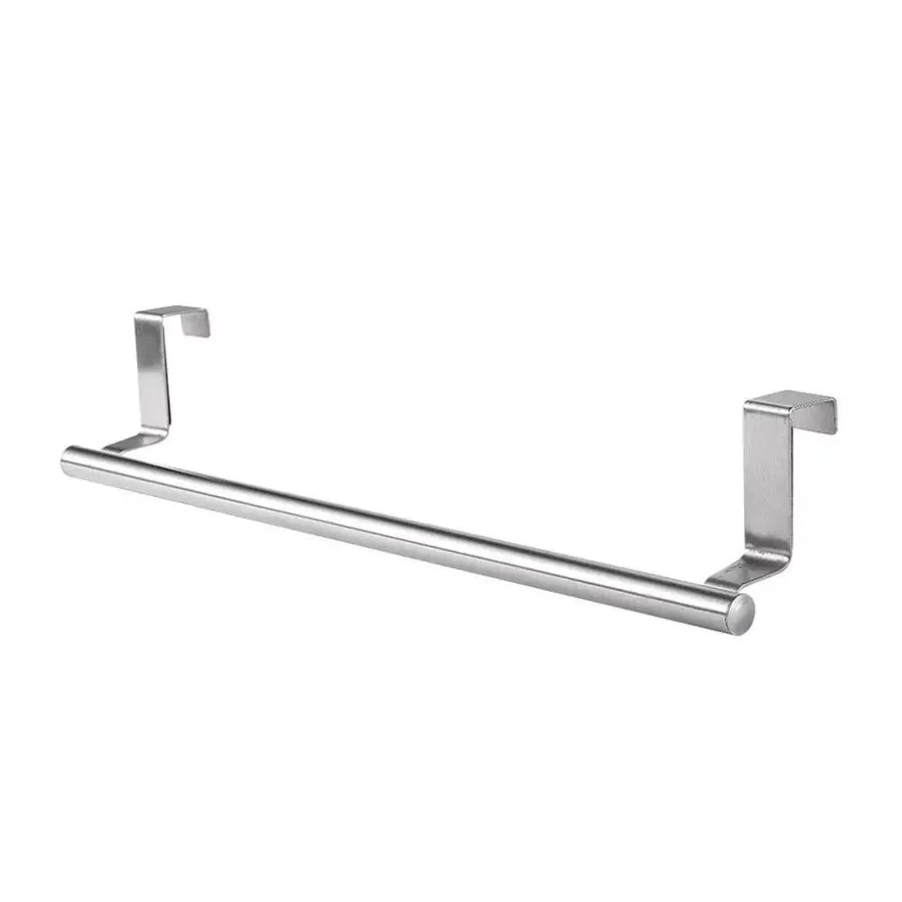 Towel Rack Over Door Towel Bar Hanging Holder Stainless Steel Bathroom Kitchen Cabinet Towel Rag Rack Shelf Hanger Tool Gadget
