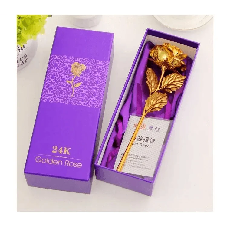 Trendy Flower Gift for Loved ones 24K Gold Rose Gift Big Rose with Gift Box Best Gift for Girlfriend Valentines Day