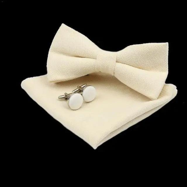 Trendy Tiny Dots Print Bowtie With Pocket Square And Cufflinks Set For Men Retro  Butterfly Party Wedding Bowties Without Box Stylish Ties Gift