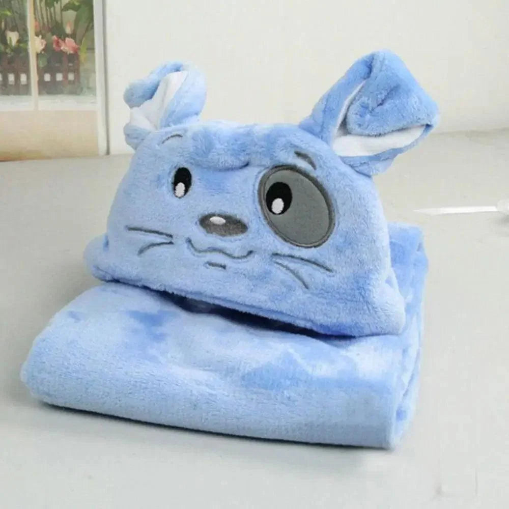 Unique Bear Shaped Baby Hooded Bathrobe Trendy Soft Baby Blanket Baby Bath Towel Cartoon Patter Towel