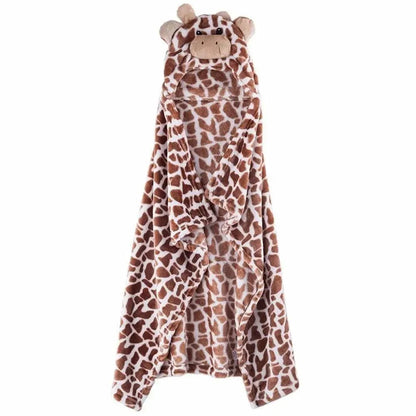 Unique Bear Shaped Baby Hooded Bathrobe Trendy Soft Baby Blanket Baby Bath Towel Cartoon Patter Towel