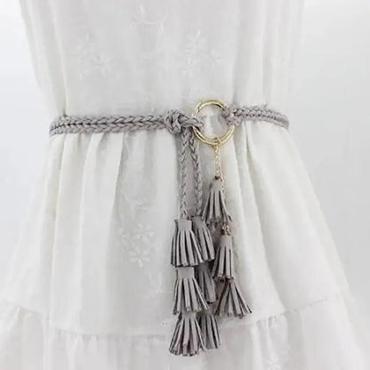 Unique Classic PU Leather Tie Strap Waist Belt For Women Modern Rope Style Design Ladies Waistbands