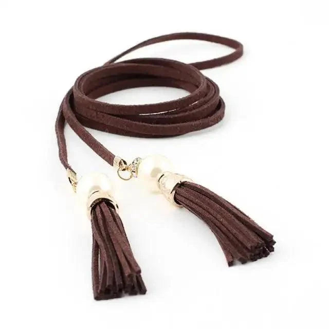 Unique Classic PU Leather Tie Strap Waist Belt For Women Modern Rope Style Design Ladies Waistbands