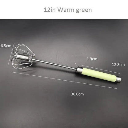 Unique Design Semi-automatic Egg Beater 304 Stainless Steel Egg Whisk Manual Hand Mixer Self Turning Egg Stirrer Kitchen Accessories Egg Tools