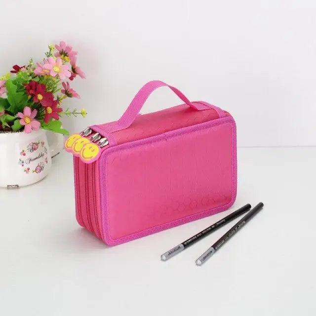 Unique Purple Cute Big 36/48/72 Holes Stationery Students Pencil Case High Quality Large Capacity Pencil Box