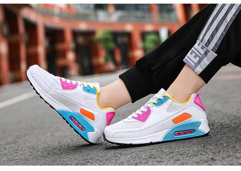 Unisex Air Cushion Sneakers Men's Colorful Casual  Fashion Jogging Sneakers Outdoor Sports Sneakers Lace Up Unisex Walk Women's Air Athletic Running Sneakers