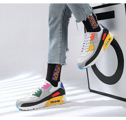 Unisex Air Cushion Sneakers Men's Colorful Casual  Fashion Jogging Sneakers Outdoor Sports Sneakers Lace Up Unisex Walk Women's Air Athletic Running Sneakers