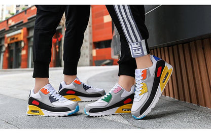 Unisex Air Cushion Sneakers Men's Colorful Casual  Fashion Jogging Sneakers Outdoor Sports Sneakers Lace Up Unisex Walk Women's Air Athletic Running Sneakers