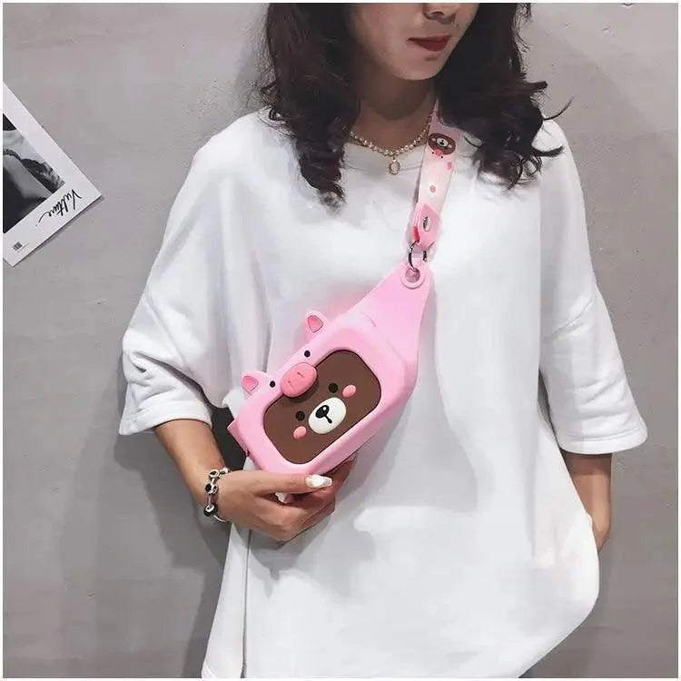 Unisex Cartoon Design Waist Fanny Pack For Traveling Unique Fashion Bag Cute Chest Bag For Women
