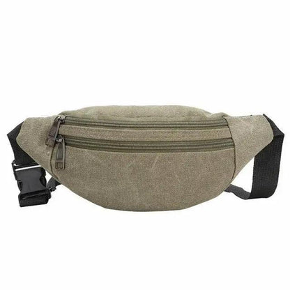 Unisex Casual Canvas Waist Bag Functional Comfortable Waist Bag Classic Waterproof Cross Body Traveling Bag