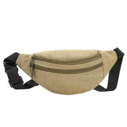 Unisex Casual Canvas Waist Bag Functional Comfortable Waist Bag Classic Waterproof Cross Body Traveling Bag