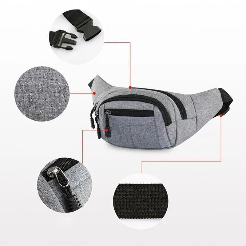Unisex Casual Chest Belt Simple Waist Bag Adjustable Fanny Pack Pouch Outdoors Traveling Bag