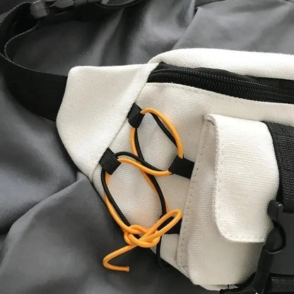 Unisex Casual Stylish Zipper Fanny Black Waist Bag Comfortable Travel Cross Body Bag Large Capacity Bags