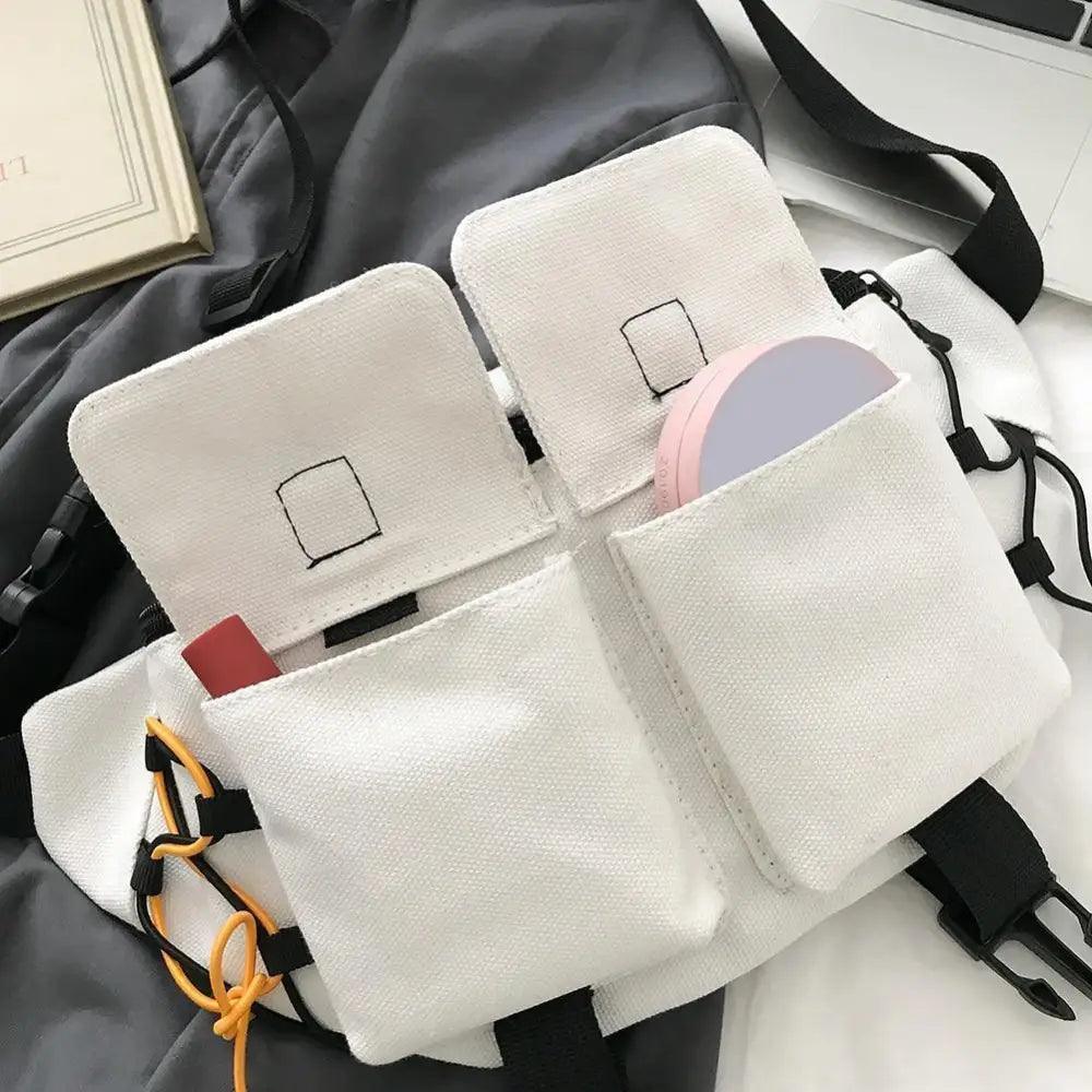 Unisex Casual Stylish Zipper Fanny Black Waist Bag Comfortable Travel Cross Body Bag Large Capacity Bags
