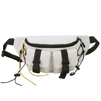 Unisex Casual Stylish Zipper Fanny Black Waist Bag Comfortable Travel Cross Body Bag Large Capacity Bags