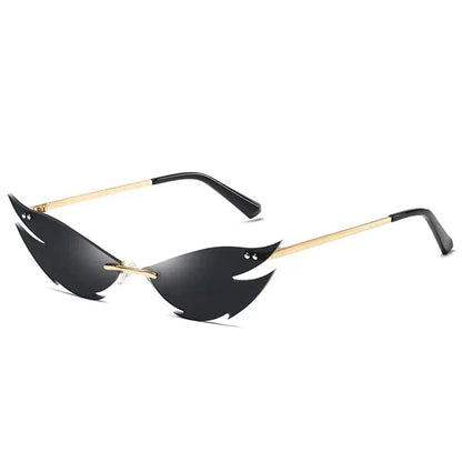 Unisex Elegant Diamond Shape Rimless Sunglasses Vintage Sun Glasses Cute Designs Excellent Gift For Summer