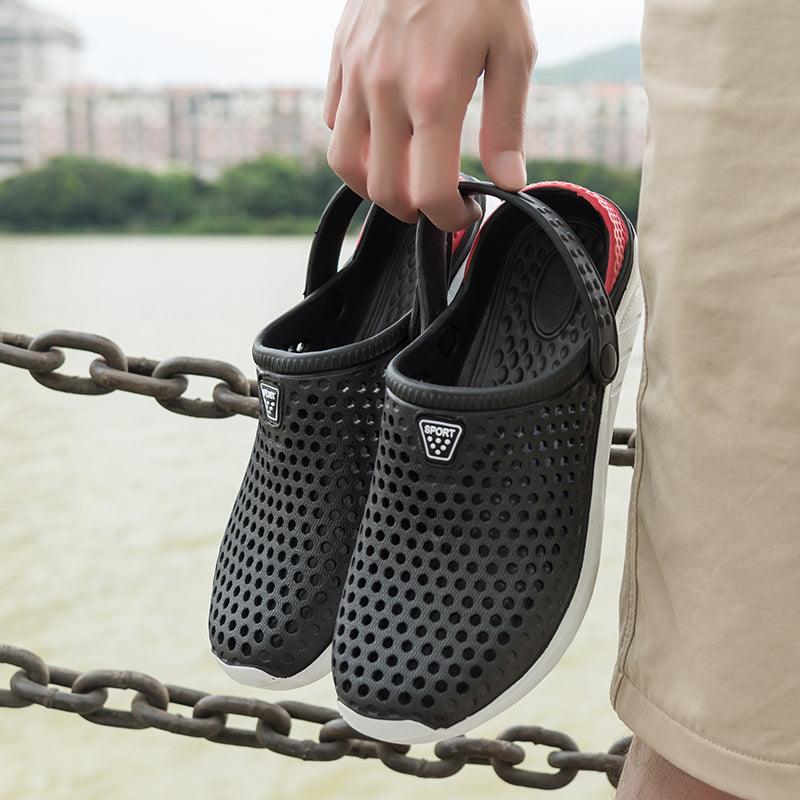 Unisex Fashion Beach Sandals Thick Sole Slipper Waterproof Anti-Slip Sandals Flip Flops Summer Breathable Mesh Sandals Beach Footwear Anti-Slip Slippers Quick Drying Sandals