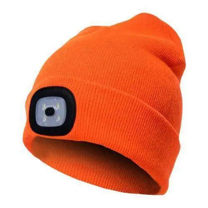 Unisex Fashion LED Light Knitted Hat For Men Women Trendy Elastic Beanie Cap Headlamp Winter Knit Lighted Headlight Headlamp Cap