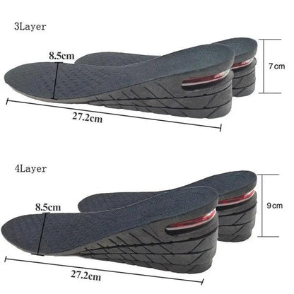 Unisex Height Increase Air Cushion 3-9cm Height Adjustable Cut Shoe Heel Insert Makes You Taller Foot Shoes Support