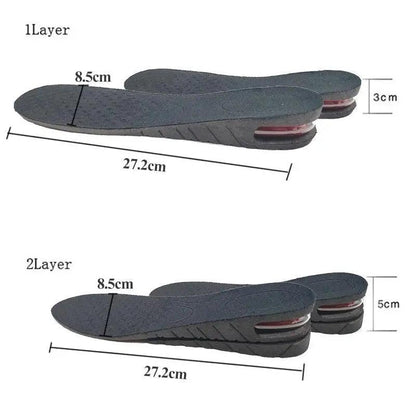 Unisex Height Increase Air Cushion 3-9cm Height Adjustable Cut Shoe Heel Insert Makes You Taller Foot Shoes Support