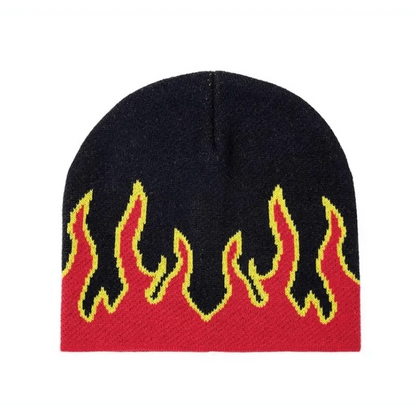 Unisex Modern Fire Design Soft Warm Beanies Comfortable Winter One Size Caps For Men And Women