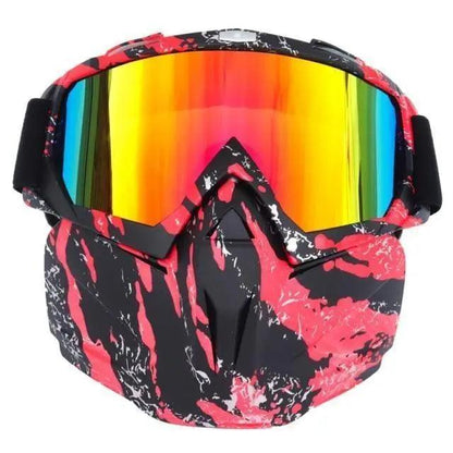 Unisex Snowboard Glasses Snowmobile Skiing Goggles For Men Women Windproof Sunglasses With Detachable Mask