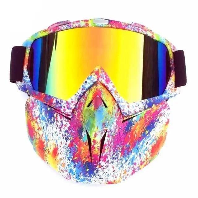Unisex Snowboard Glasses Snowmobile Skiing Goggles For Men Women Windproof Sunglasses With Detachable Mask