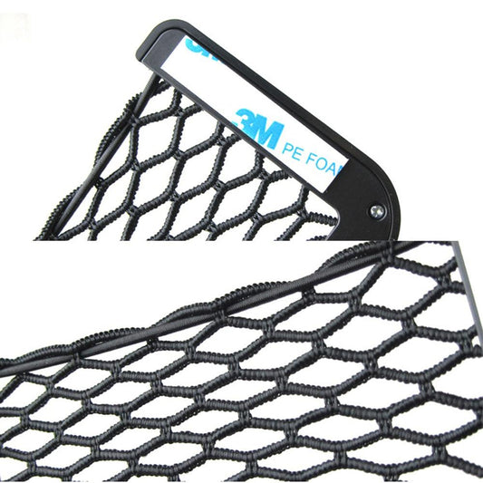 Universal Car Seat Side Storage Nets Resilient Pocket Organizer Car Accessories Products Car Organizer Storage Bag Auto Paste Net Pocket Phone Holder Car Storage Net Black Seat Side Back Storage Net Bag Universal Car Interior Accessories