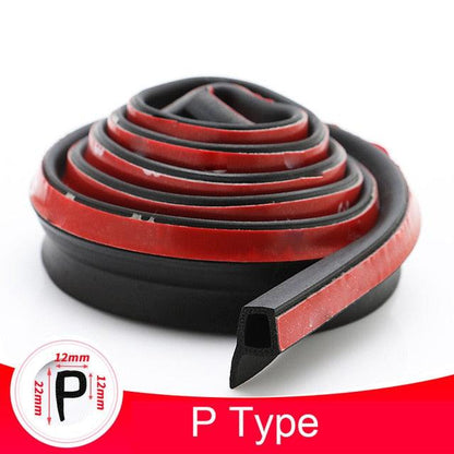 Universal Self Adhesive Auto Rubber Weather Draft Seal Strip Weather-strip for Car Window and Door Car Door Seal Strip Auto Stickers Rubber Noise Insulation Anti-Dust Soundproofing Sealing Strips Interior Accessories