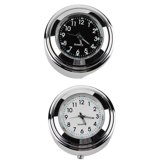 Universal Waterproof 7/8 Motorcycle Bike Handlebar Mount Clock Watch Quartz Watch Motorcycle Handlebar Mount Watch Dial Clock Universal Waterproof Silver Tone Clock Aluminum Luminous Clock For Motorbike