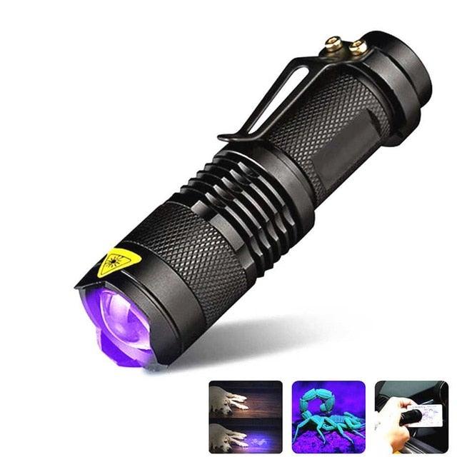 UV 365nm light wood's lamp Rechargeable Portable Mini Handheld Fluorescent Agent  Purple Light USB Ultraviolet Flashlight Detection Flashlight For Dog Urine Pet Stains 370nm