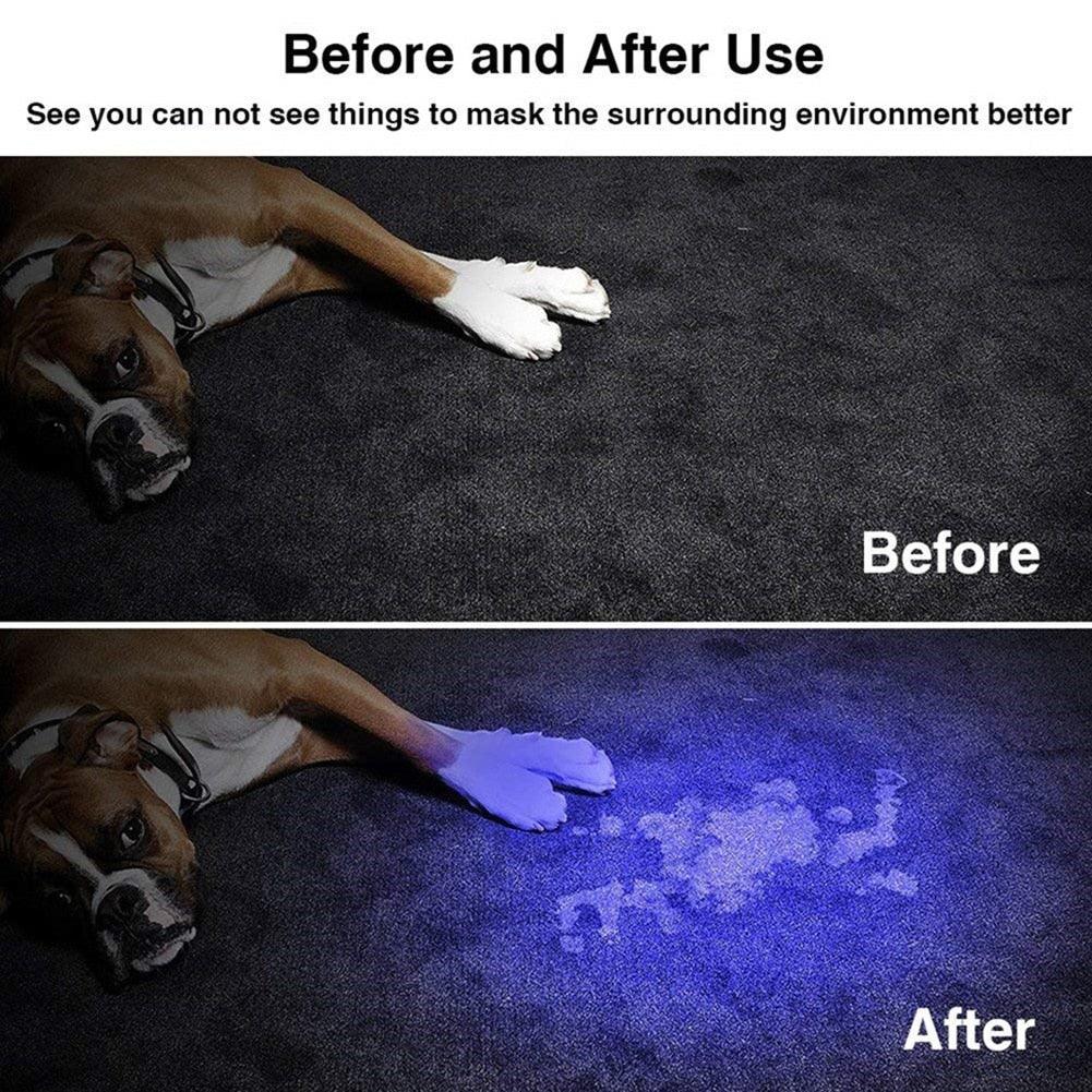 UV 365nm light wood's lamp Rechargeable Portable Mini Handheld Fluorescent Agent  Purple Light USB Ultraviolet Flashlight Detection Flashlight For Dog Urine Pet Stains 370nm