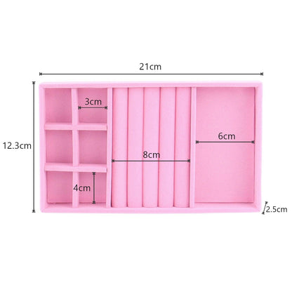 Velvet Jewelry Box Display Tray Drawer Storage Jewelry Holder For Ring Earrings Necklace Bracelet Soft Velvet Organizer Case Velvet Display Holder for Earrings Ring Bracelet Necklace