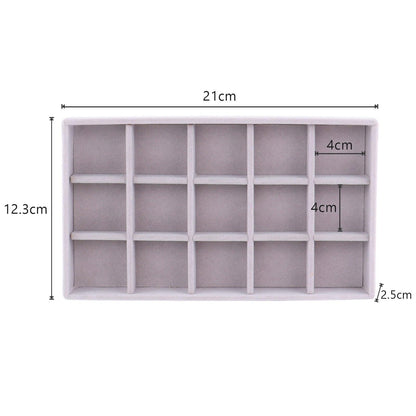 Velvet Jewelry Box Display Tray Drawer Storage Jewelry Holder For Ring Earrings Necklace Bracelet Soft Velvet Organizer Case Velvet Display Holder for Earrings Ring Bracelet Necklace
