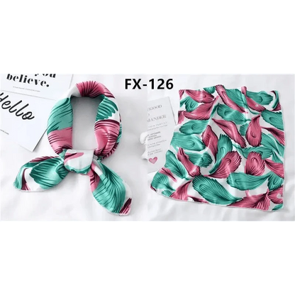 Versatile Square Silk Scarf For Women Fashionable Printed Small Neck Scarfs Office Lady Hair Band Foulard Hand For Female Bandana Shawl