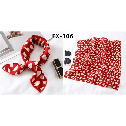 Versatile Square Silk Scarf For Women Fashionable Printed Small Neck Scarfs Office Lady Hair Band Foulard Hand For Female Bandana Shawl